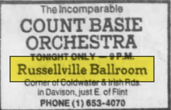 Russellville Ballroom - Dec 1976 Ad (newer photo)